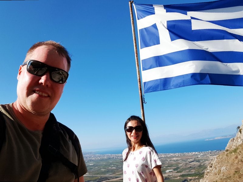 Greek Flag at Acrocorinth